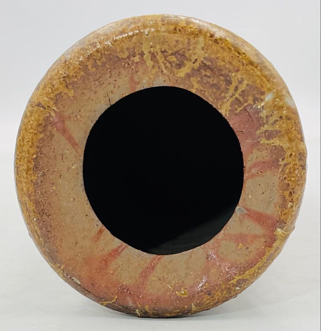 【902】★人間国宝・藤原啓先生　備前焼花入　四方桟共箱★