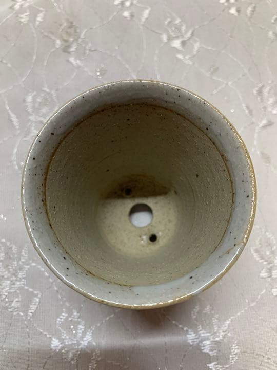 九谷　筒　盆栽鉢　絵鉢