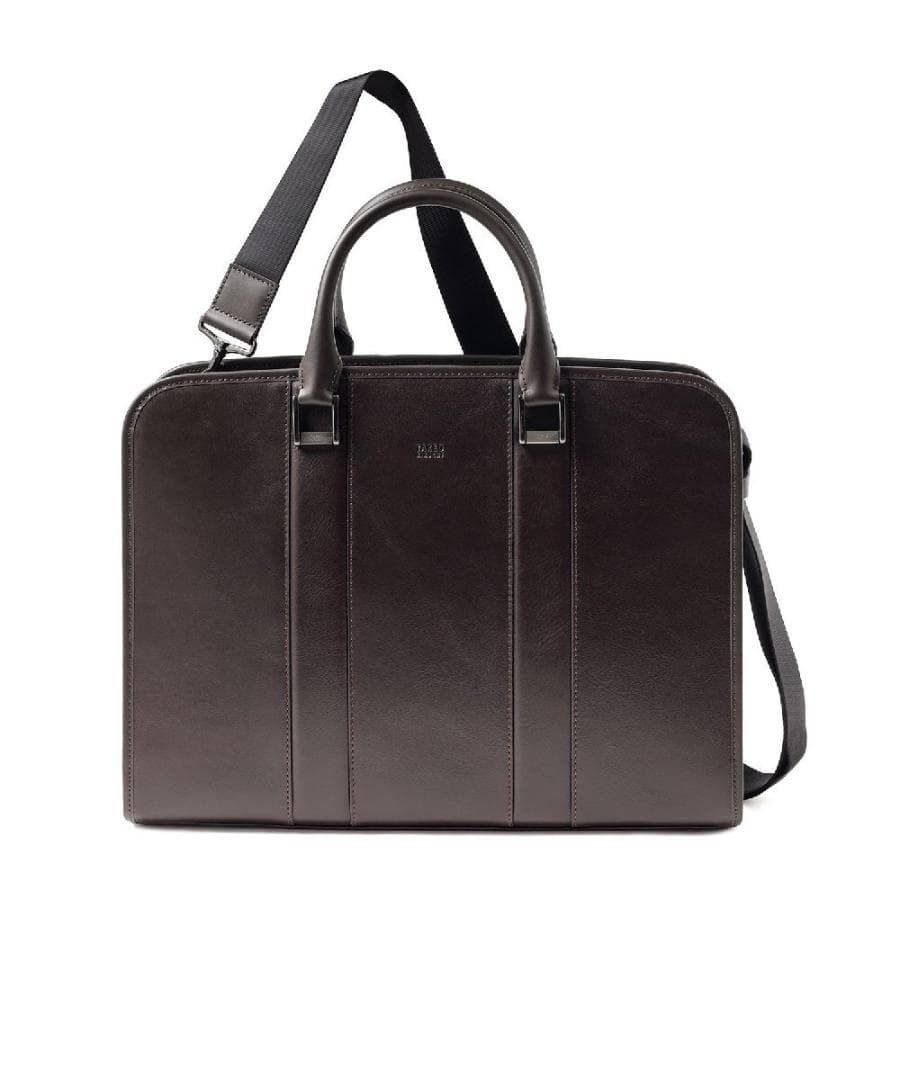 タケオキクチ 定価5万3900円 2WAY レザー ビジネスバッグ 牛革 濃茶