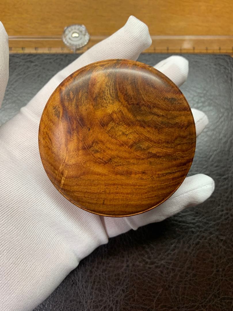 唐木製 蓋付き小物入れ 黄花梨風 木工芸品 文房具箱