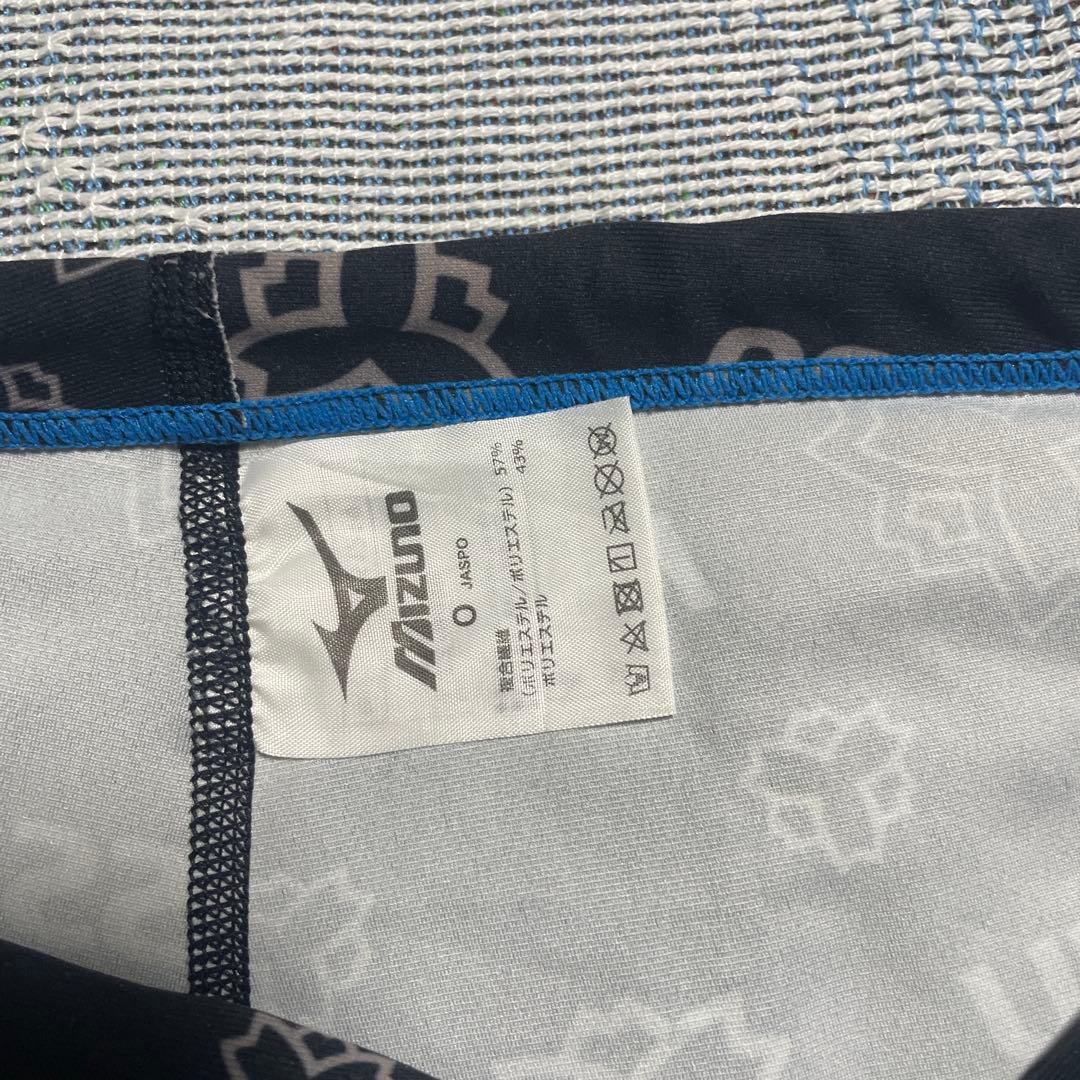 【美品】Mizuno 競泳水着 NSSUロゴ入り サイズO 黒×青 高速水着