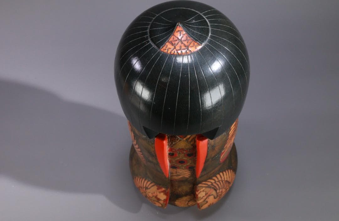 BE978　小林伊之助作 『 夕月 』　木彫　創作こけし　高さ35.5㎝