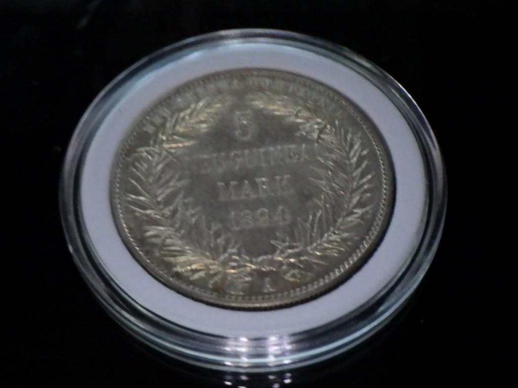 ニューギニア極楽鳥５マルク銀貨 【銀貨保証】アンティーク M24081506