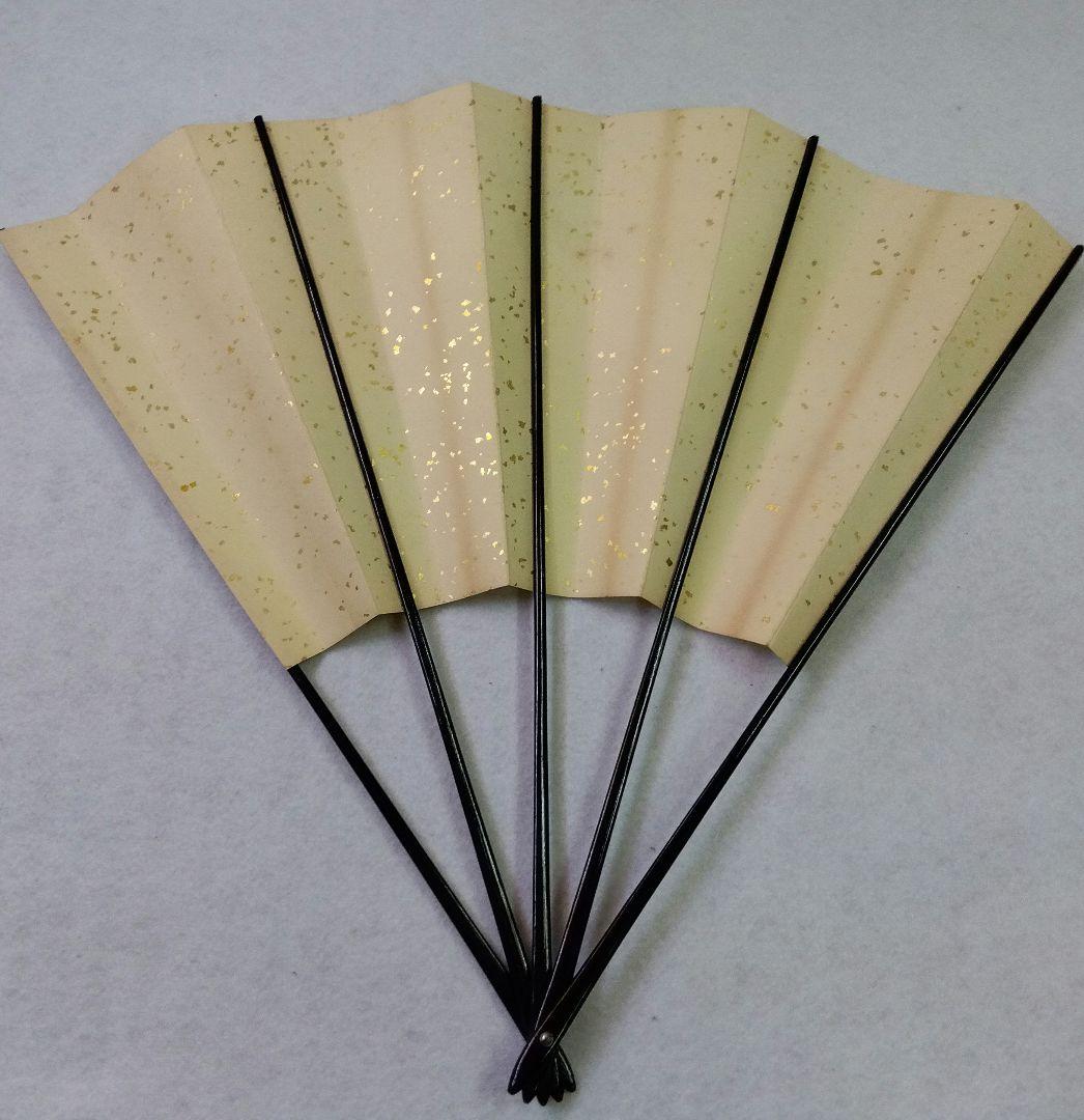 茶道具 飾扇子 大扇子 鵬雲斎筆 寿 双鶴 松月画 版画 木版画