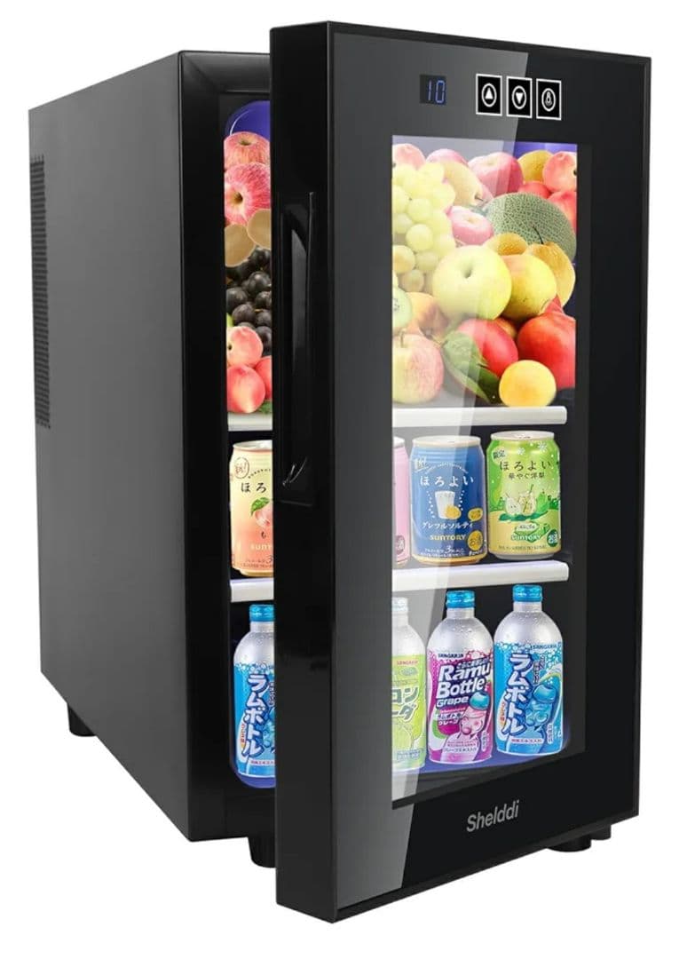 Shellddi 23L ブラック 1ドア冷蔵庫