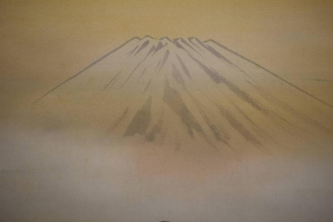 真作/分部五鈴/富士山水図/布袋屋掛軸HG-461