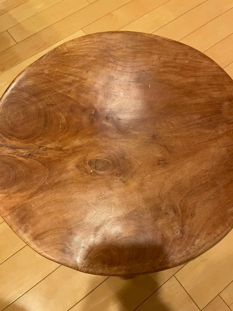 木製円形スツール 4本脚 ハンドメイド