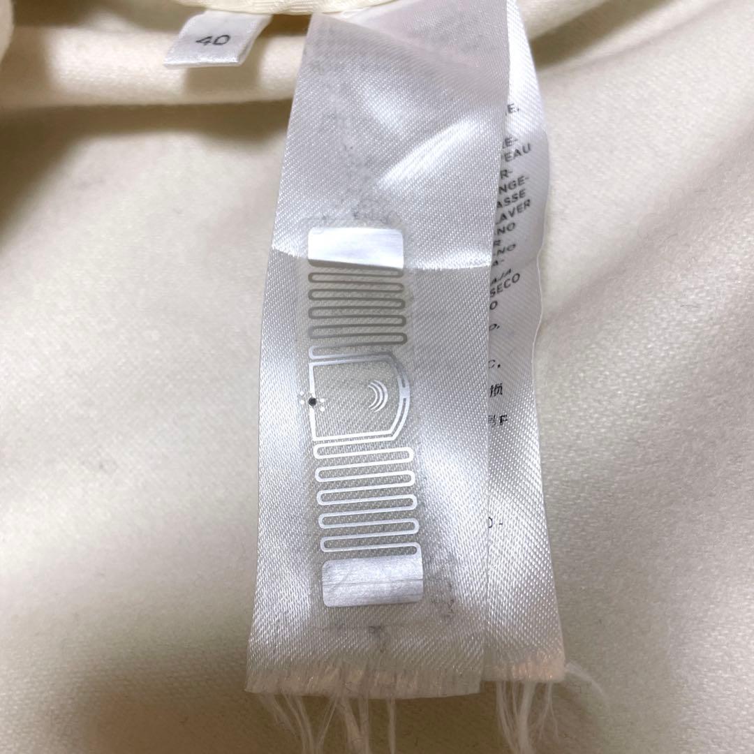 アニオナ　AGNONA 高級　カシミアコートイタリア製　ホワイト　L