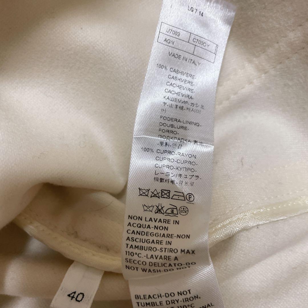 アニオナ　AGNONA 高級　カシミアコートイタリア製　ホワイト　L