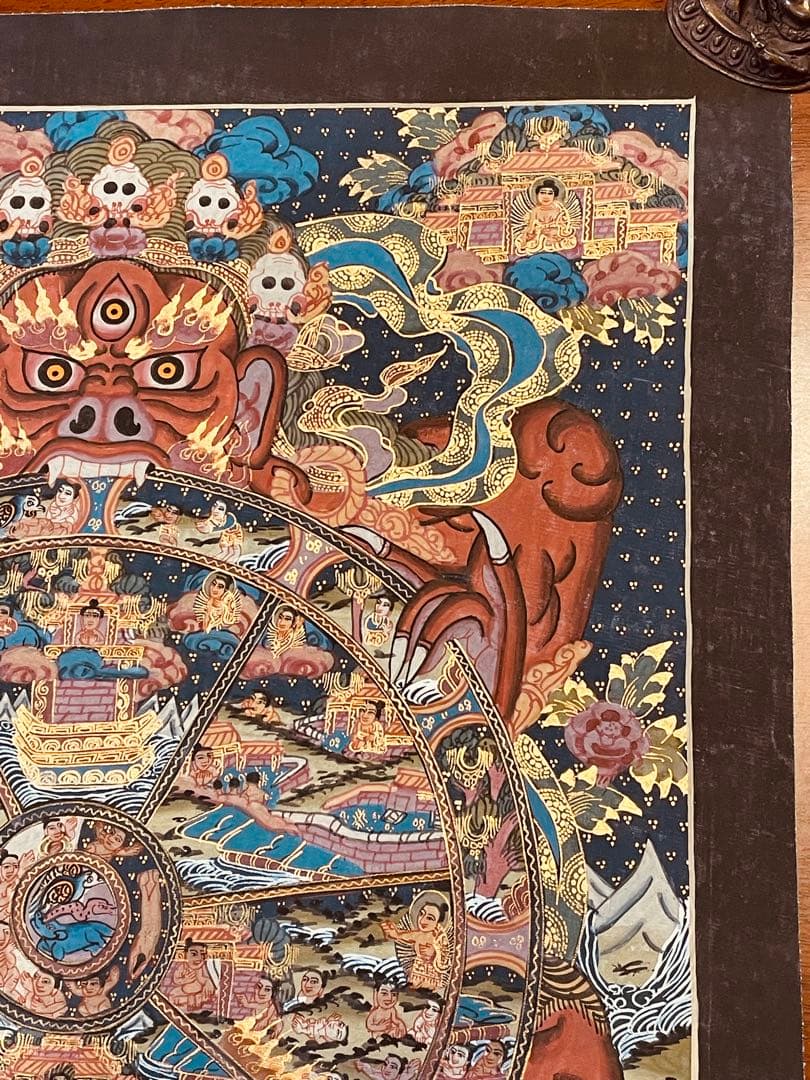 チベット密教 手描き曼荼羅（マンダラ）タンカ【新品・一点物】肉筆画 D3