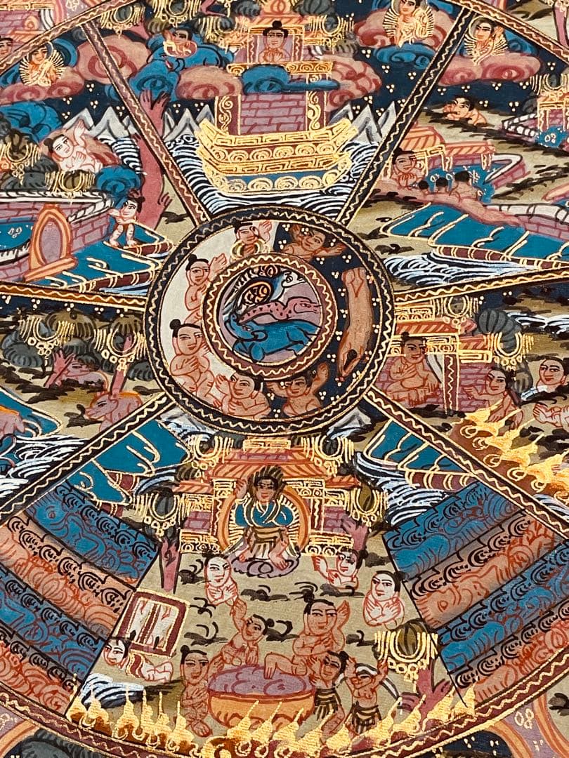 チベット密教 手描き曼荼羅（マンダラ）タンカ【新品・一点物】肉筆画 D3