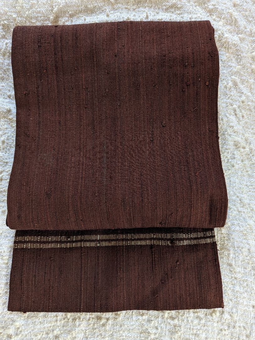 浦野理一　名古屋帯（焦茶）