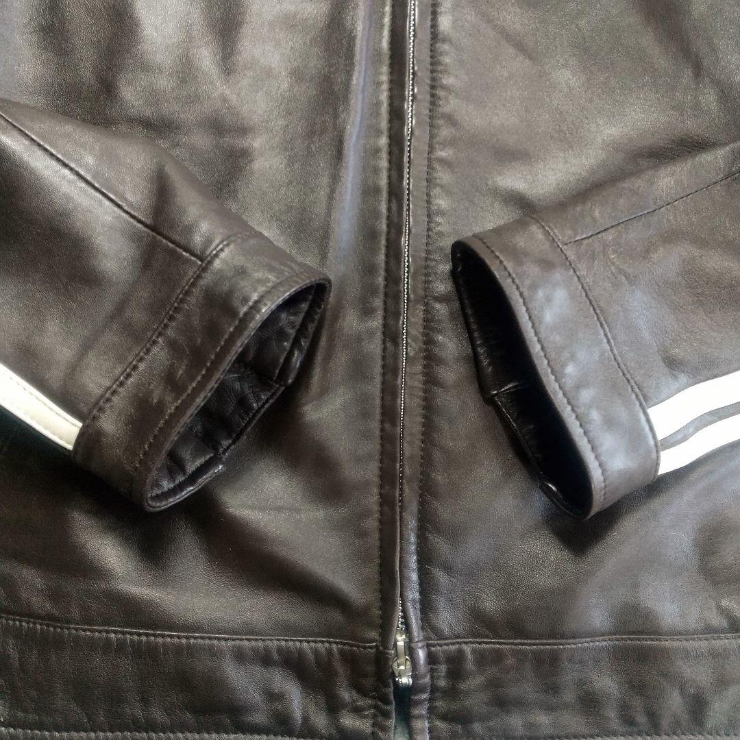 美品 L バーバリーブラックレーベル ライダースジャケット 革ジャン アウター