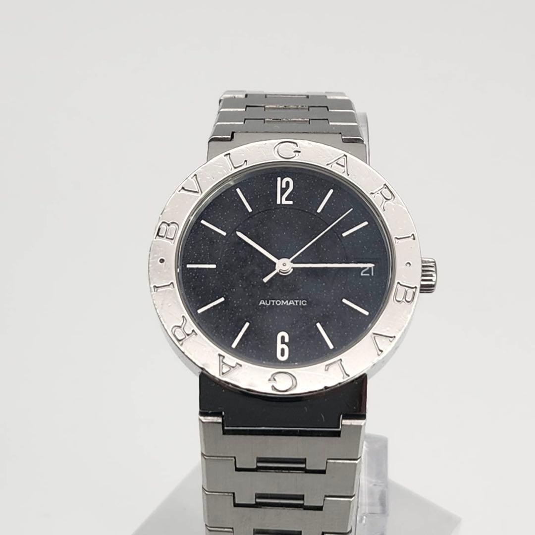 BVLGARI BB33SS 自動巻き　腕時計　メンズ　シルバー　ブラック文字盤