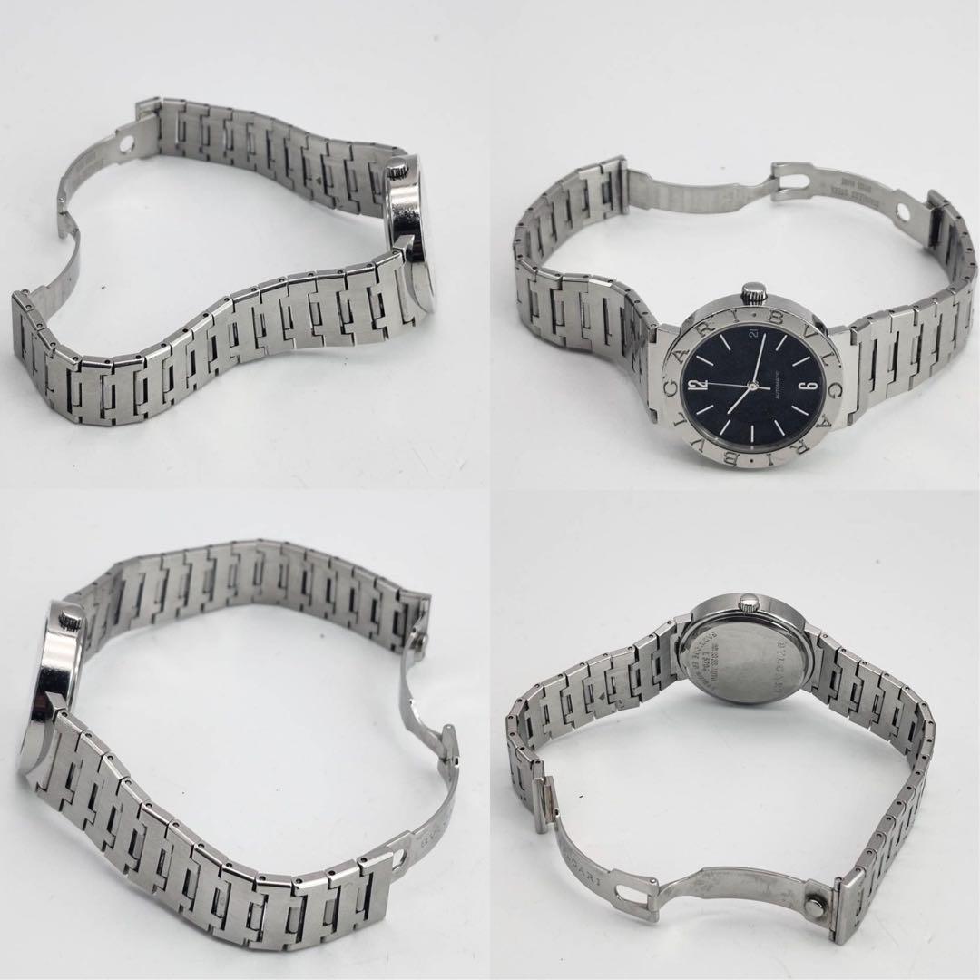 BVLGARI BB33SS 自動巻き　腕時計　メンズ　シルバー　ブラック文字盤