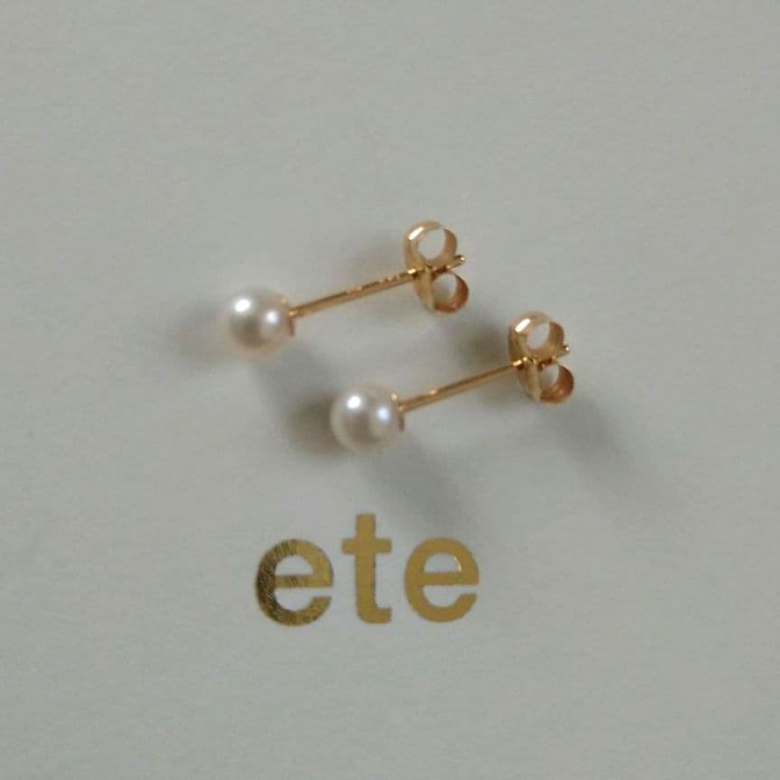 【美品】エテ K18 YG パール ピアス ete 現行品