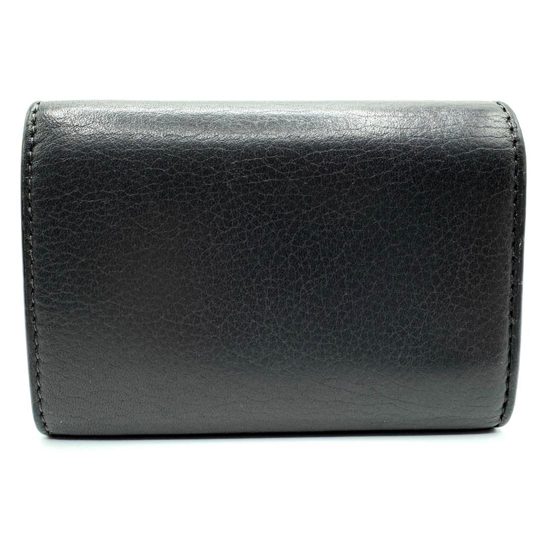 美品✨サンローラン　6連　キーケース　キーリング　カサンドラ　金ロゴ　グレー