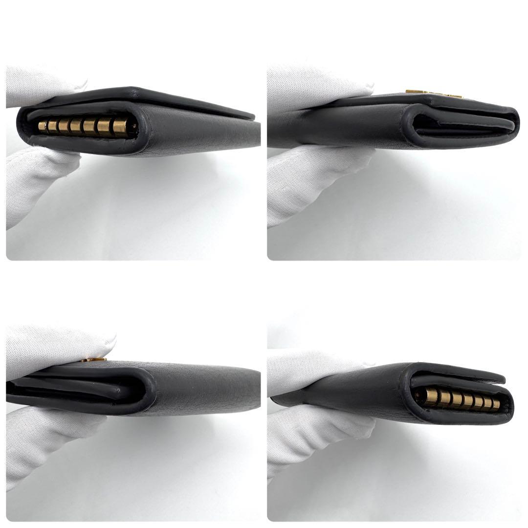 美品✨サンローラン　6連　キーケース　キーリング　カサンドラ　金ロゴ　グレー