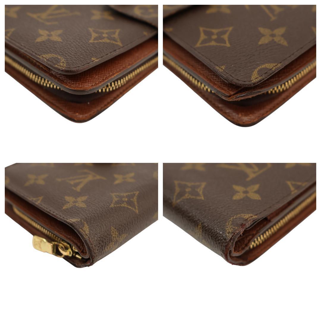 美品 ルイヴィトン 折り財布 モノグラム ポルト パピエ ジップ M61207