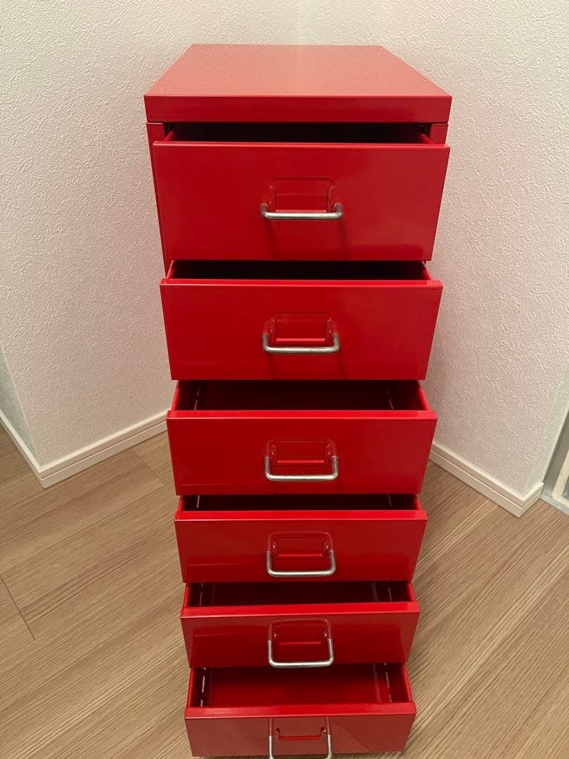 IKEA イケア　引き出しユニット キャスター付き　レッド