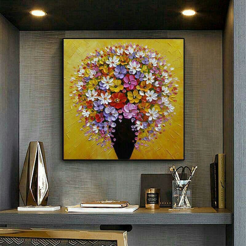 純粋な手描きの手作り油絵Q