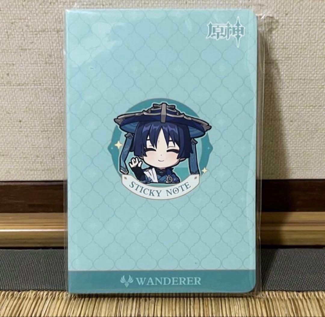 公式正規品　放浪者　4点　原神　缶バッジ　付箋　七聖召喚　雨中嬉楽　立ち絵