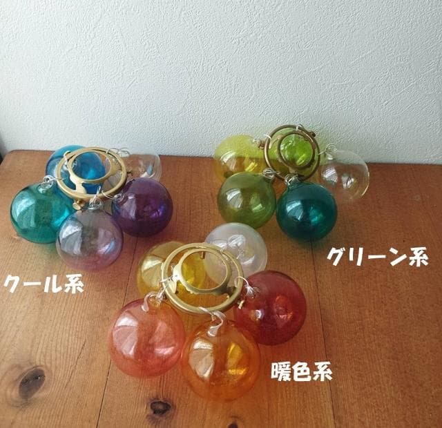 プラグつきpetitバブルガラスペンダントランプグリーン系オーダー
