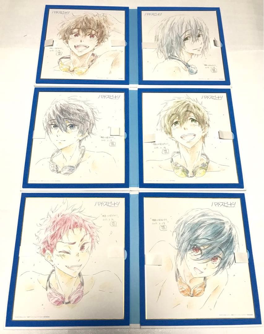 ◎美品◎七瀬遙 橘真琴 桐嶋郁弥 椎名旭【複製原画色紙アルバム】ハイ☆スピード！