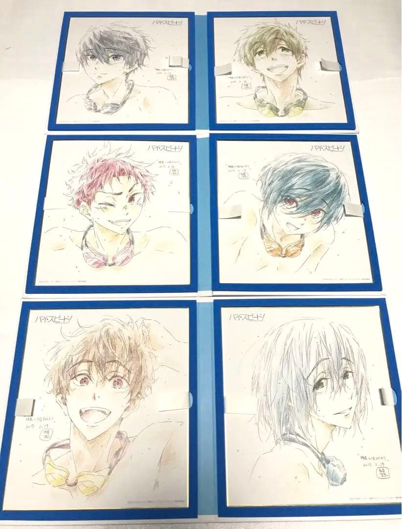 ◎美品◎七瀬遙 橘真琴 桐嶋郁弥 椎名旭【複製原画色紙アルバム】ハイ☆スピード！