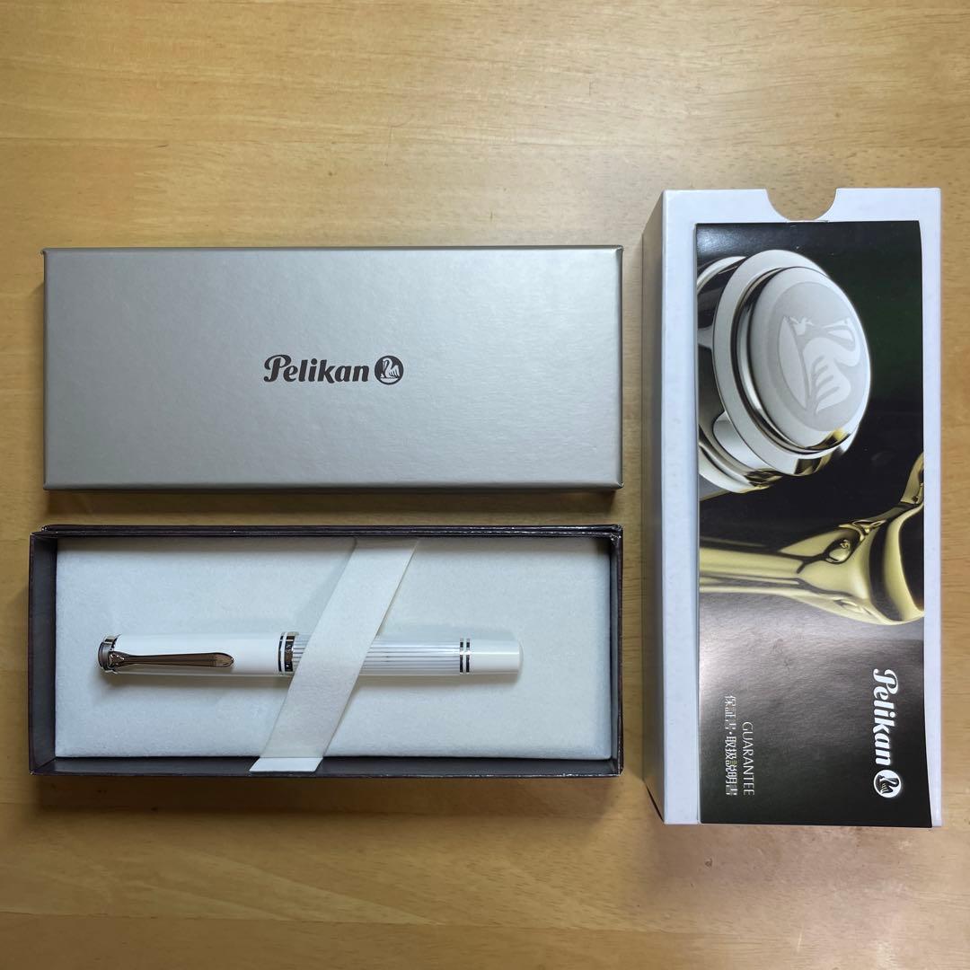 【新品】ペリカン万年筆 限定ホワイトストライプ スーべレーンM605 M(中字)