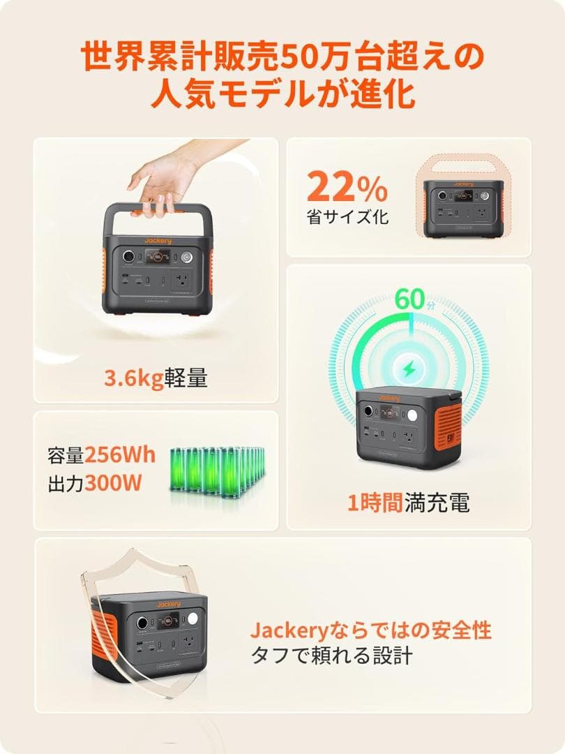 Jackery ポータブル電源 240Wh（67200mAh）未使用品