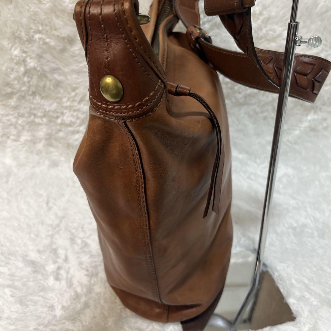 希少 COACH コーチ ブリーカー レザー ダッフルサック ショルダーバッグ