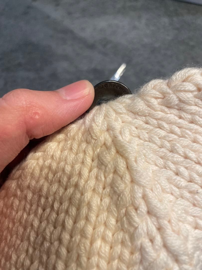 超希少　クロムハーツ　カシミヤニット帽　クロスデザイン