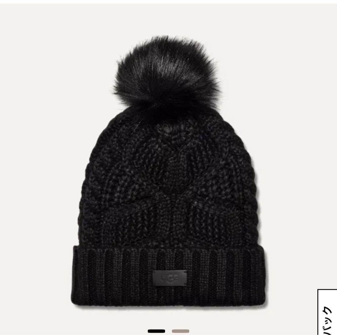 新品　アグ　UGG　ケーブルビーニーウィズポム　ニット帽