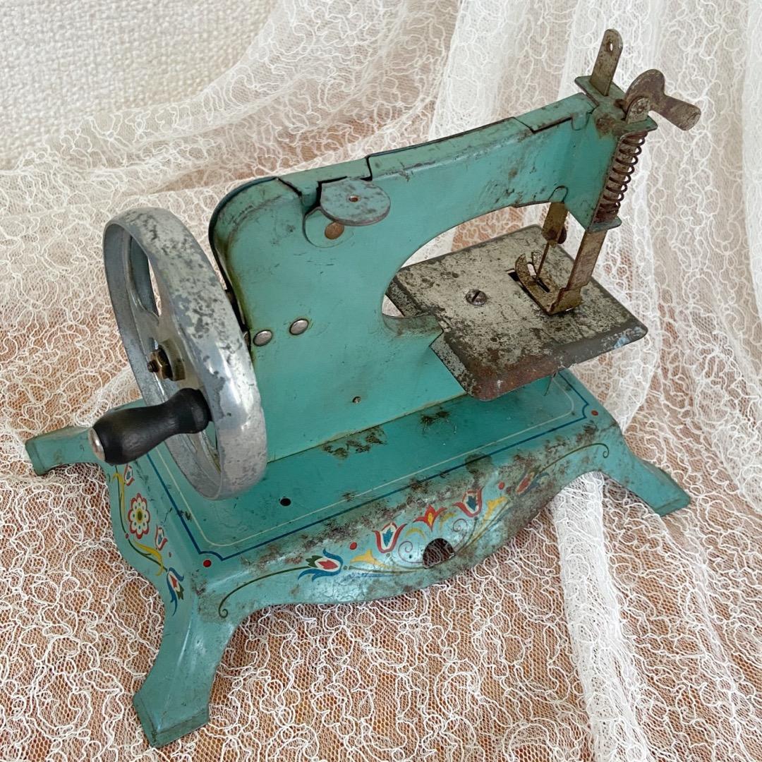 アンティーク トイミシン　水色　リンドストローム ビンテージ
