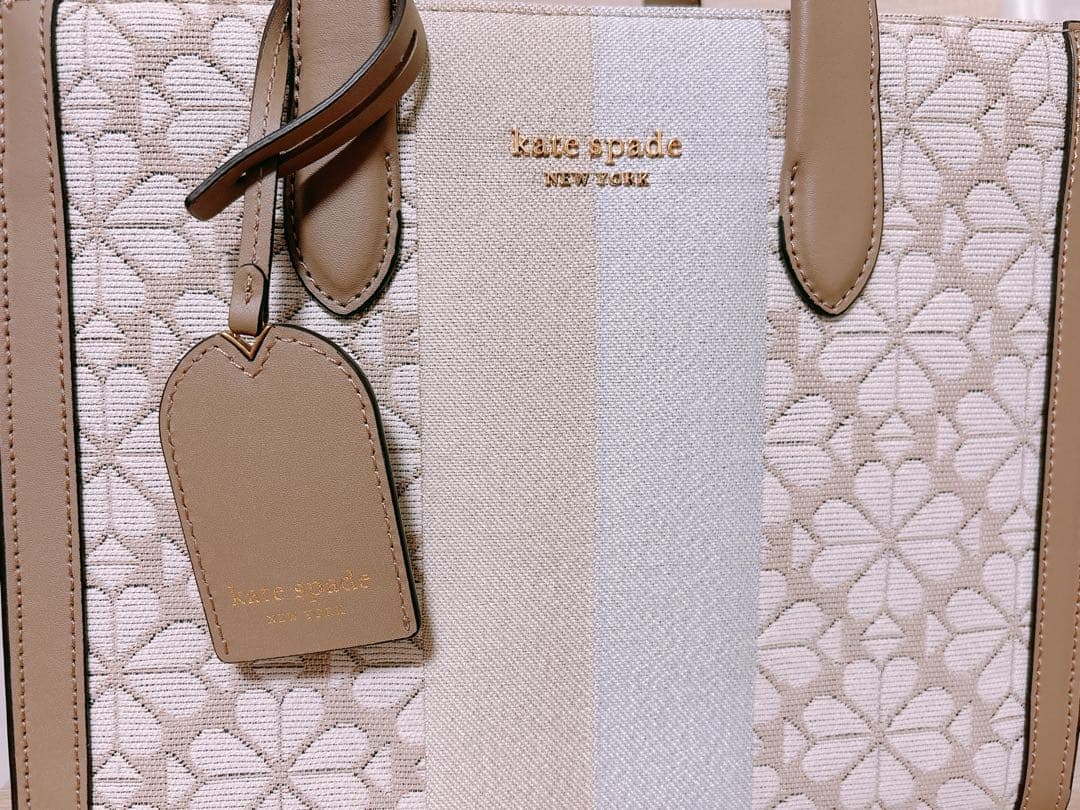 ★ケイトスペード★マンハッタン スペードフラワー ジャガード ベージュ