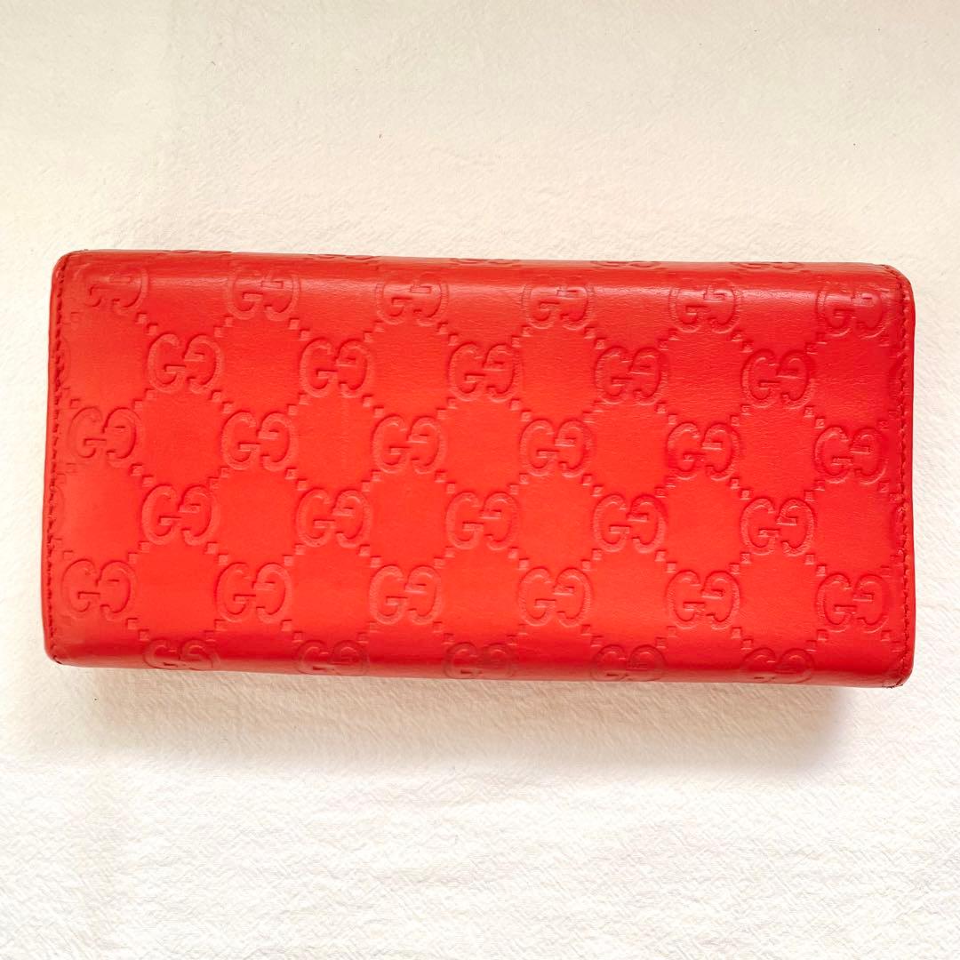 GUCCI グッチ フラップ 長財布　シマレザー　2つ折り財布　1221-③