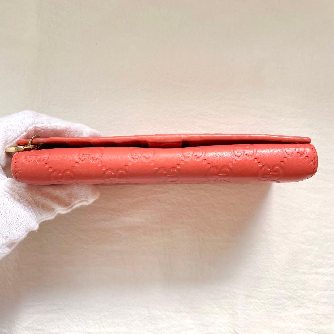 GUCCI グッチ フラップ 長財布　シマレザー　2つ折り財布　1221-③
