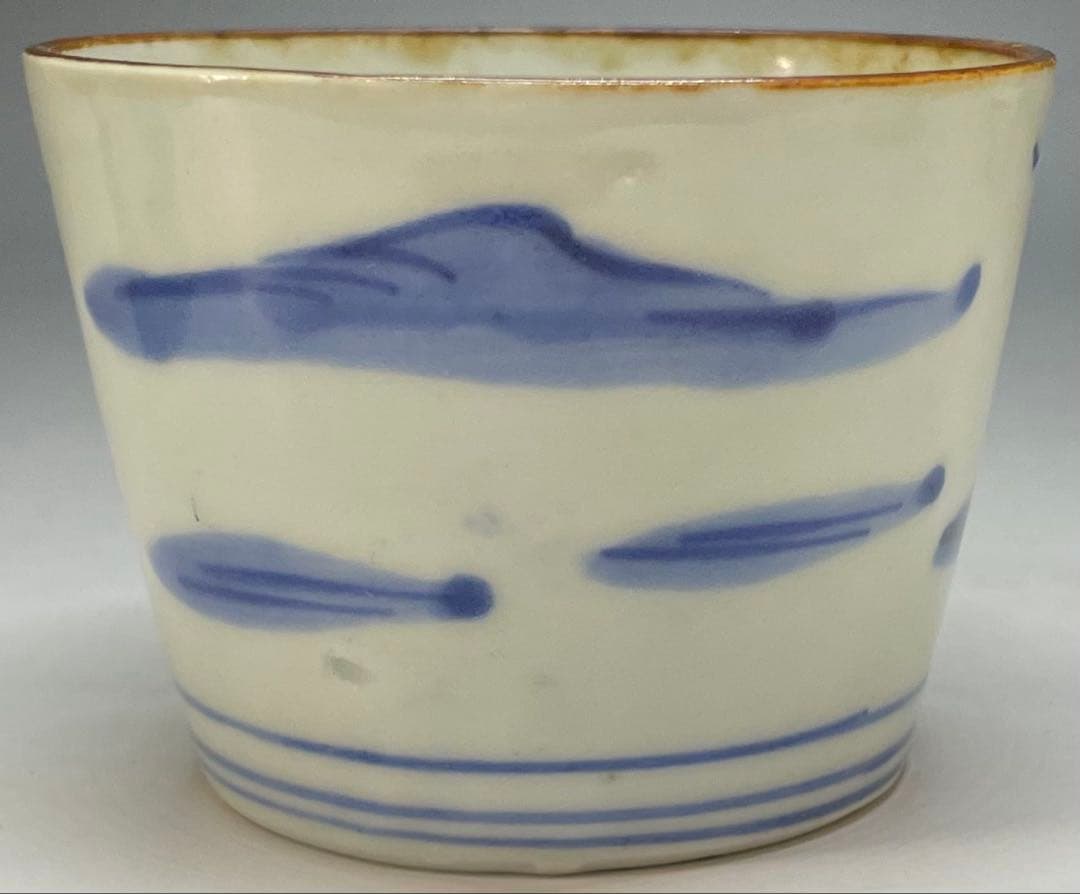 蕎麦猪口　葛家山水図　古伊万里　切込　蛇の目高台　5客　C4011