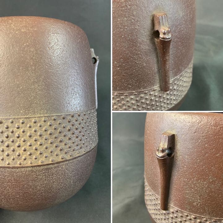 D559 送料無料　腰霰釜　敬典作　在銘　茶釜　共箱　茶道具　茶室　茶道