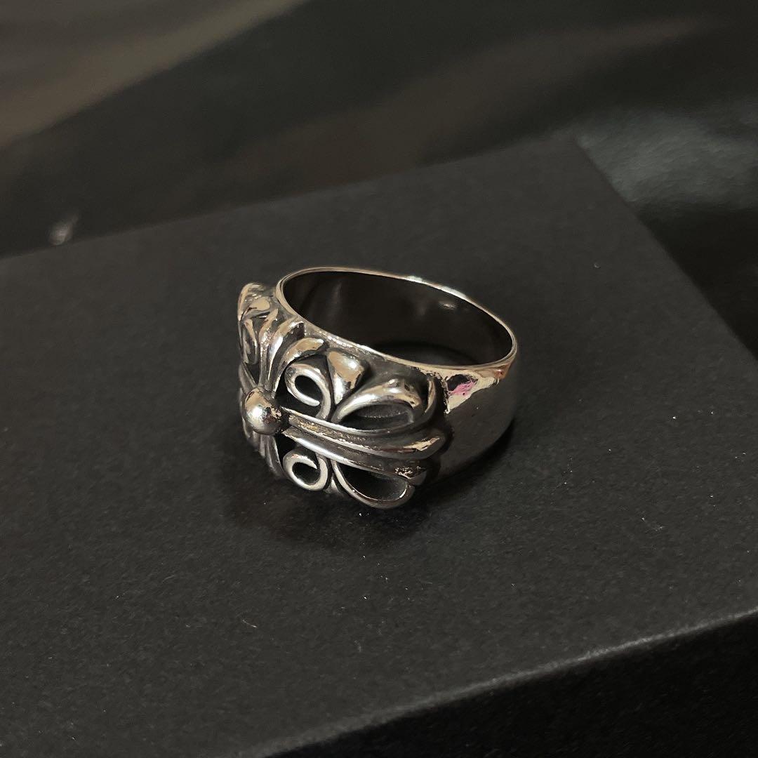 ノーブランド フローラルリング 指輪 クロス メンズ ２１号