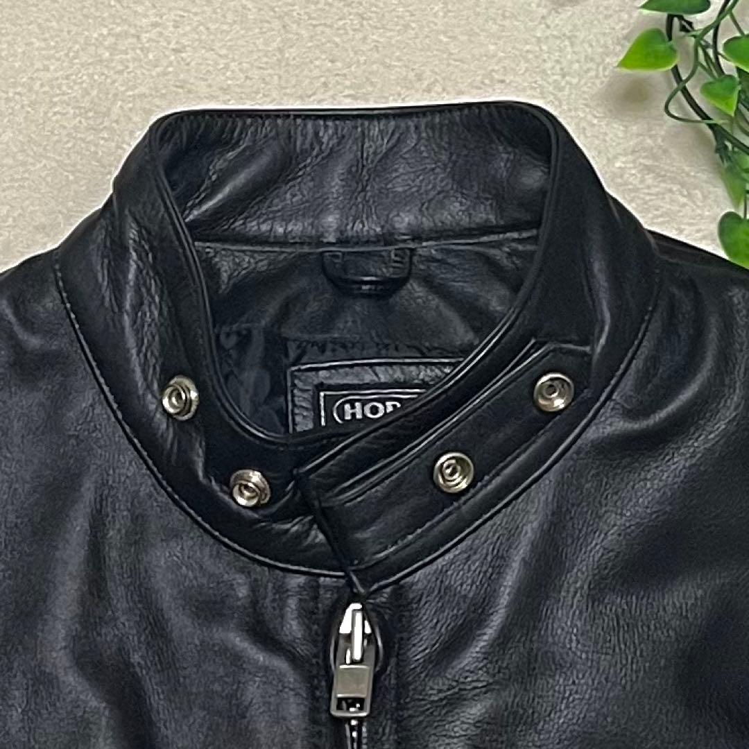 ホーンワークス　シングル　ライダース　ジャケット　ブラック　レザー　XL