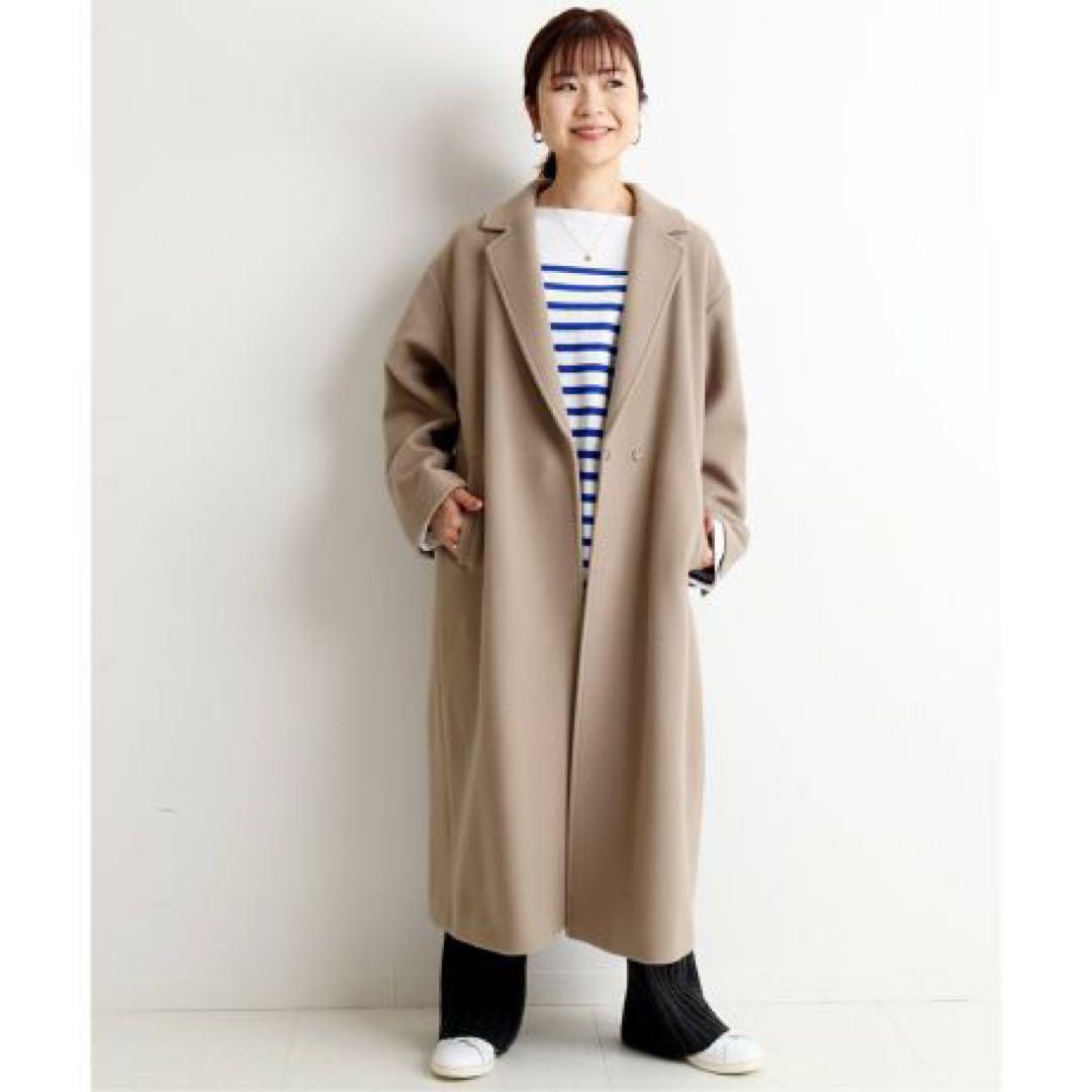 SLOBE IENA SUPER100 ロングチェスターコート　38 モカ