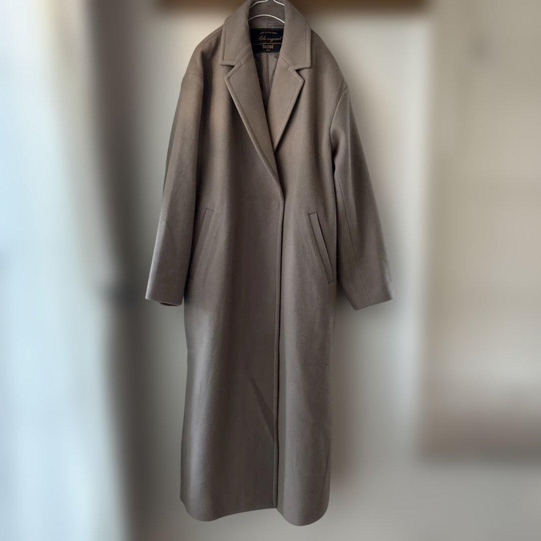 SLOBE IENA SUPER100 ロングチェスターコート　38 モカ