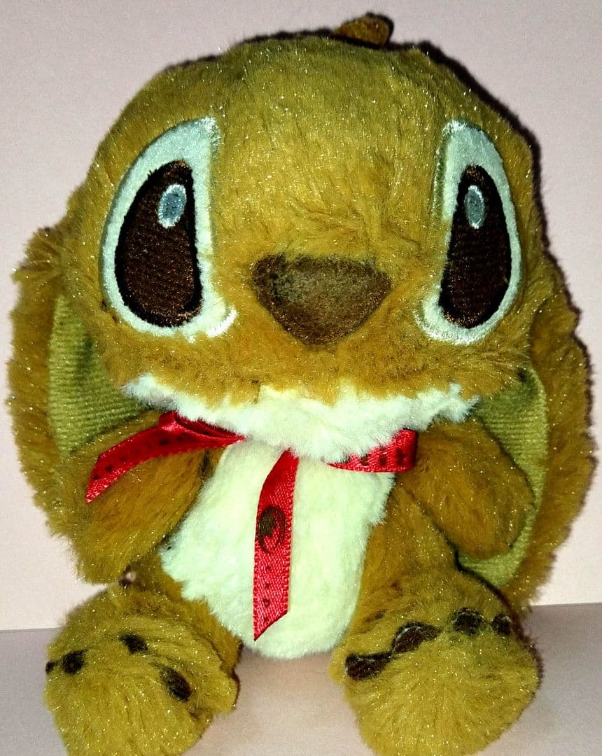 レトロ当時物　ディズニー　スティッチ　もふもふ ぬいぐるみ キーホルダー