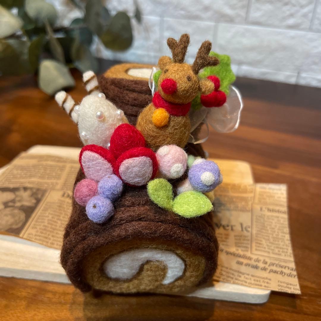 にこ様　オーダー品　羊毛フェルトのクリスマスケーキ8点　ブッシュドノエル3点