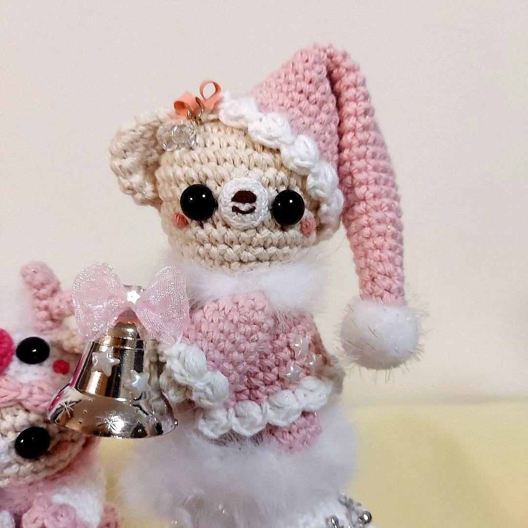 ハンドメイド　クリスマス　編みぐるみ　置物　インテリア　オブジェ