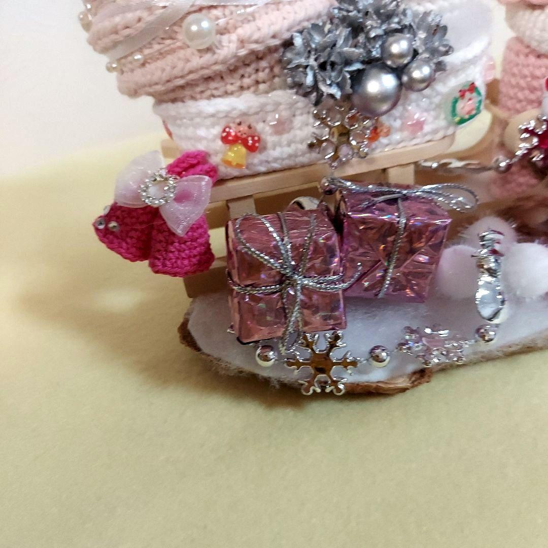 ハンドメイド　クリスマス　編みぐるみ　置物　インテリア　オブジェ