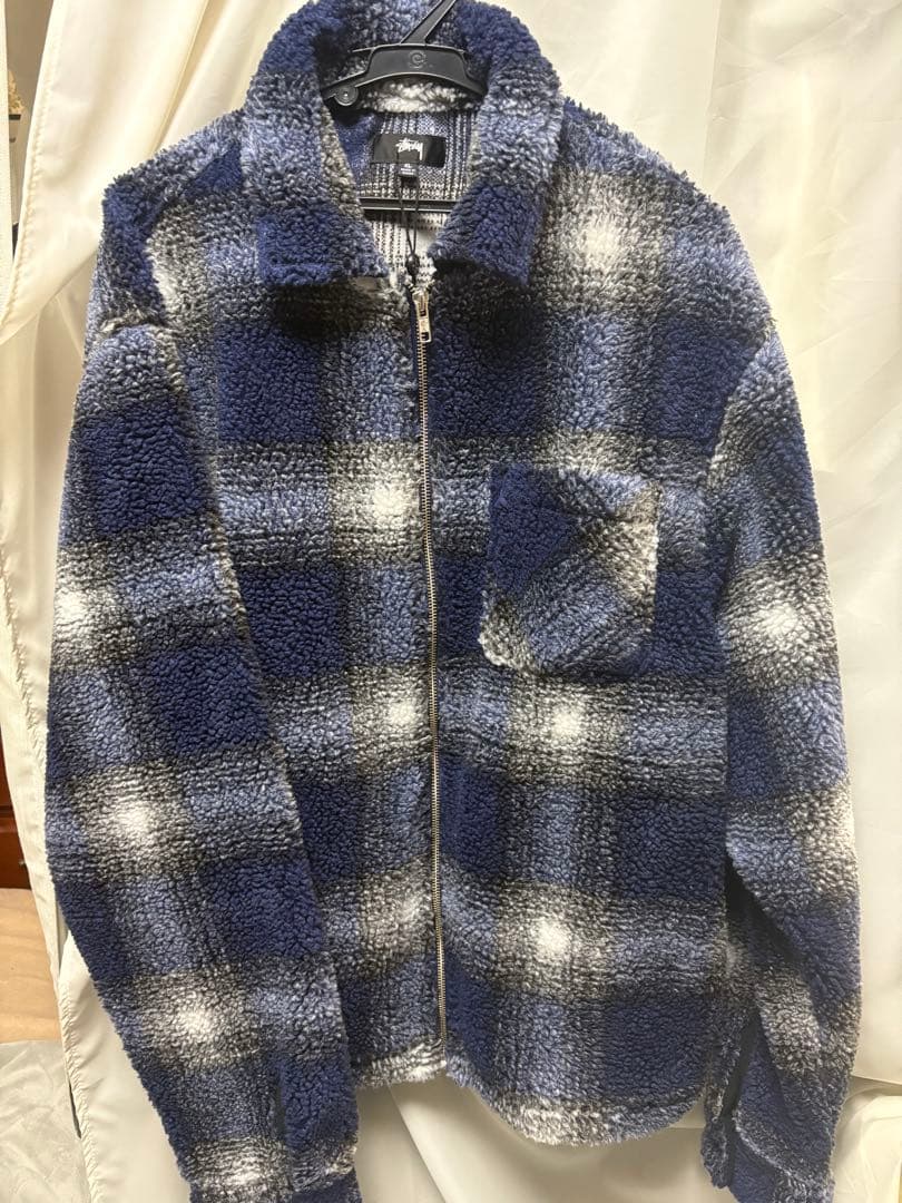 ジャケット・アウター stussy Shadow Plaid Sherpa Zip Shirt