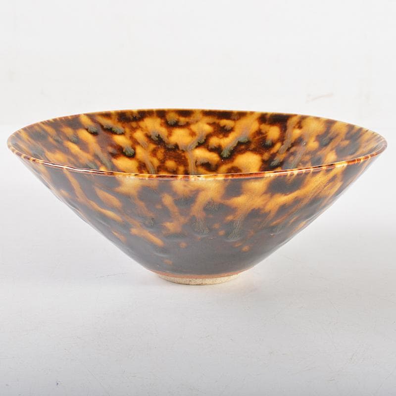 中国　南宋　吉州窯　玳玻天目茶碗　時代箱付　F　R5479